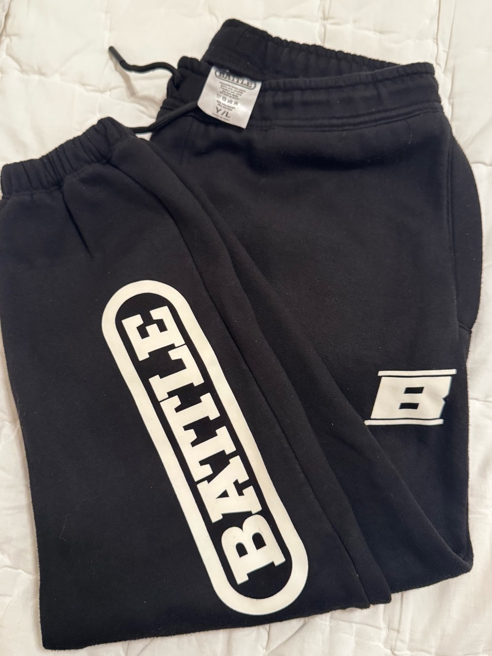 Kids Black 'Battle' Logo Sweatpants - Casual Athletic Joggers